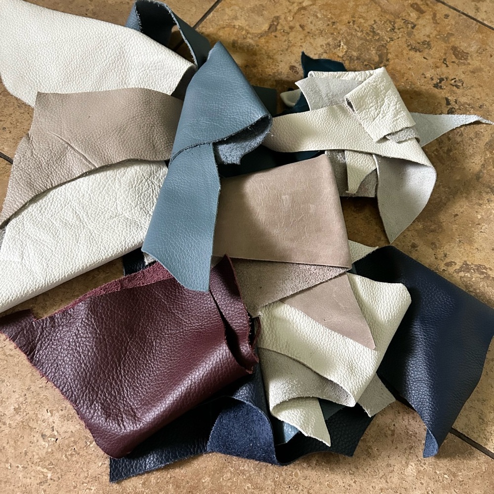 #3E- Leather remnants pieces perfect for crafting